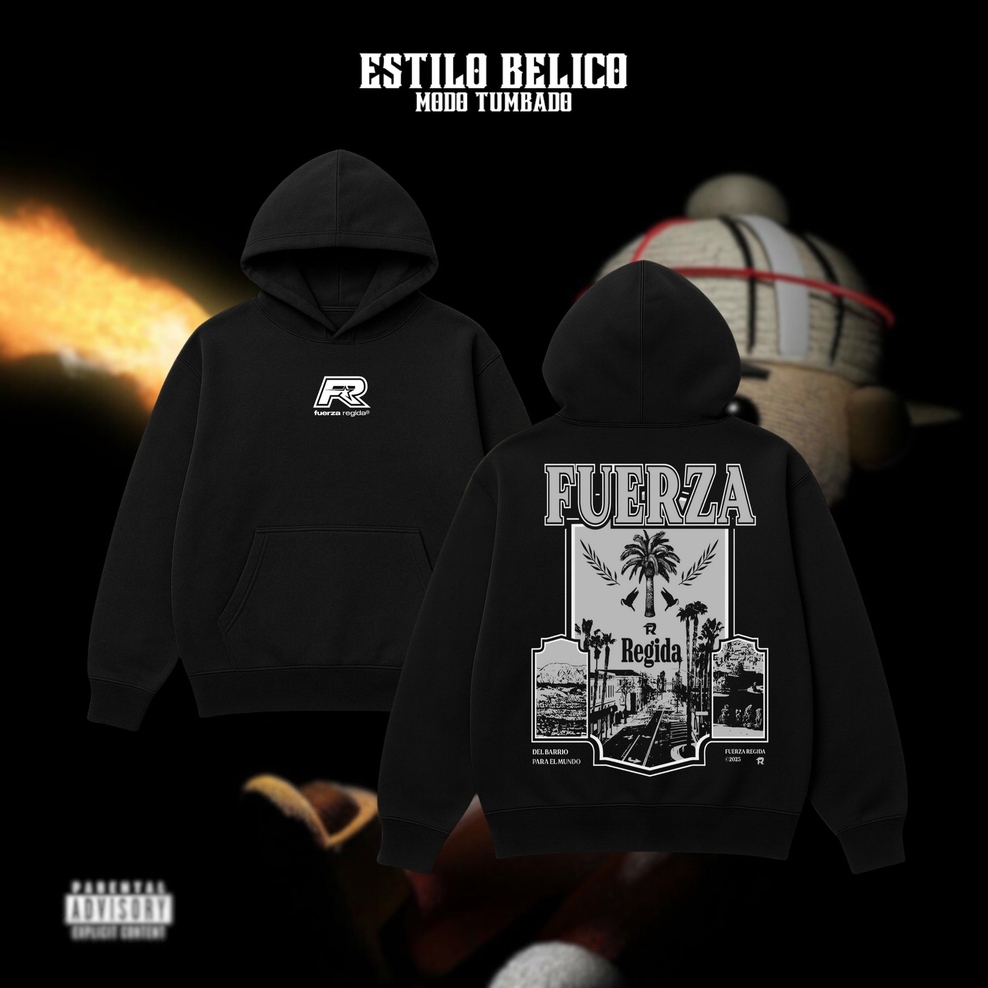 Hoodie "Cartel Palms" – Fuerza Regida