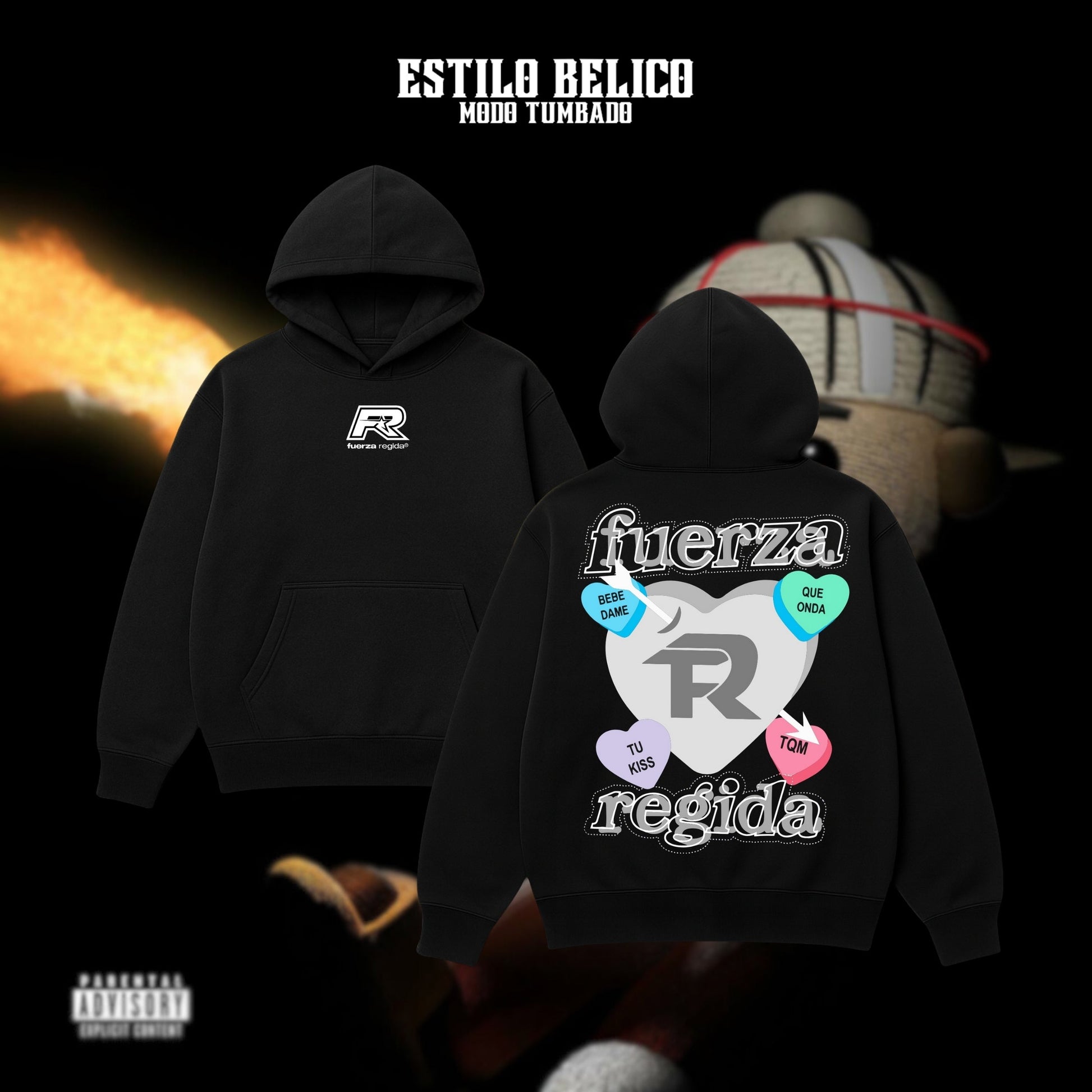 Hoodie "Grey Heart" – Fuerza Regida