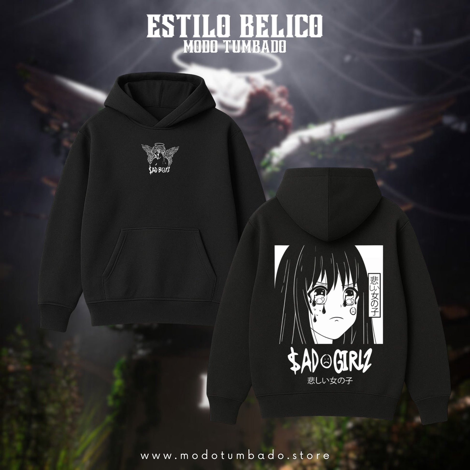 Hoodie "Lágrimas de anime" - $adGirlz 4 Life