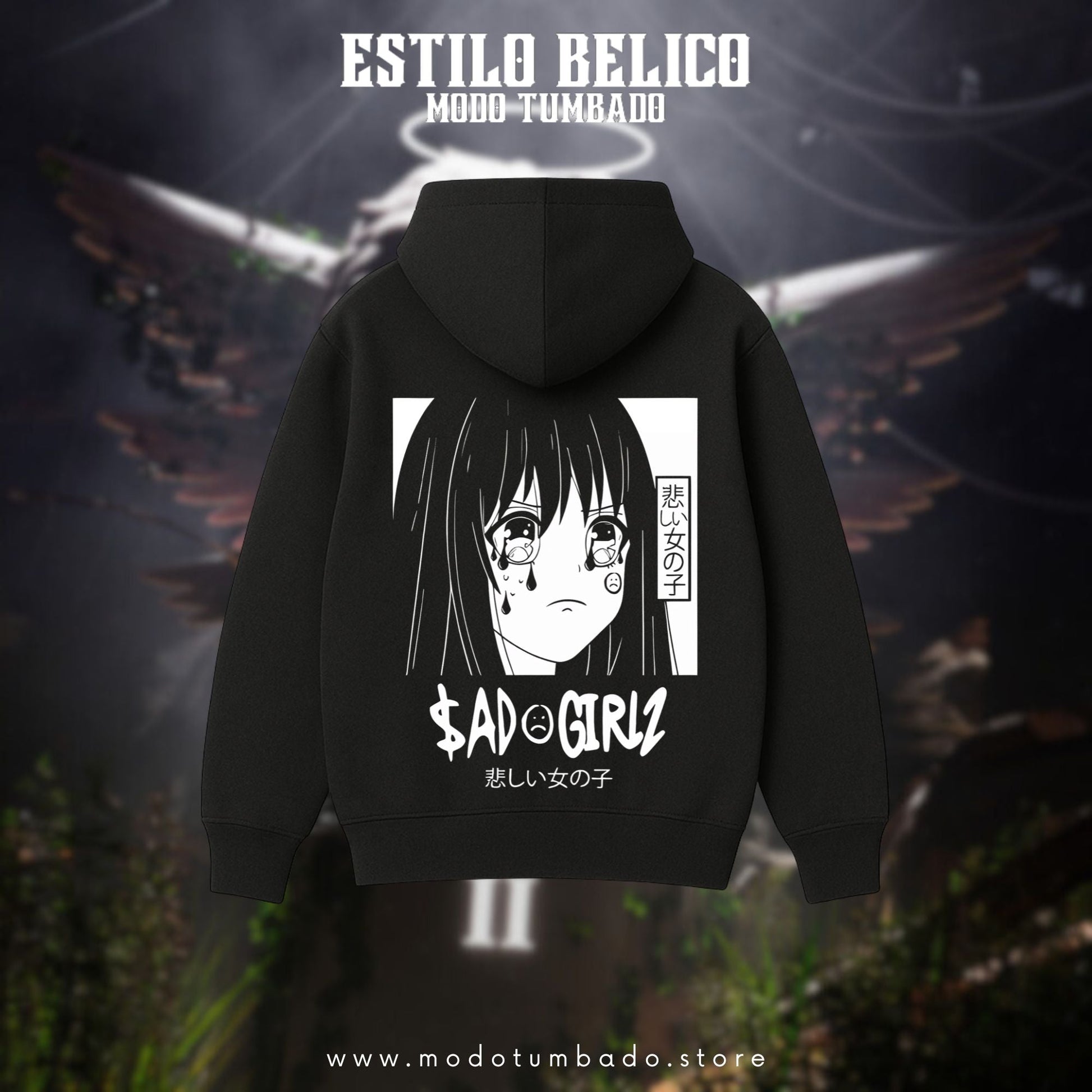 Hoodie "Lágrimas de anime" - $adGirlz 4 Life